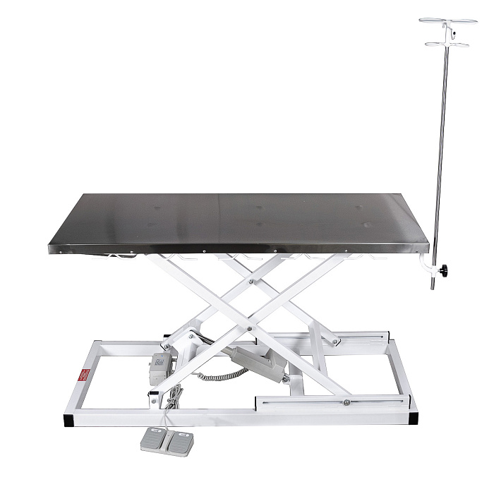 ТД ВЕТ Стол ветеринарный VETBOT-72.1500 без слива, со штативом, электропривод, 1500x600x(330- 1050)h мм (каркас серый, пульт ножной 1п)