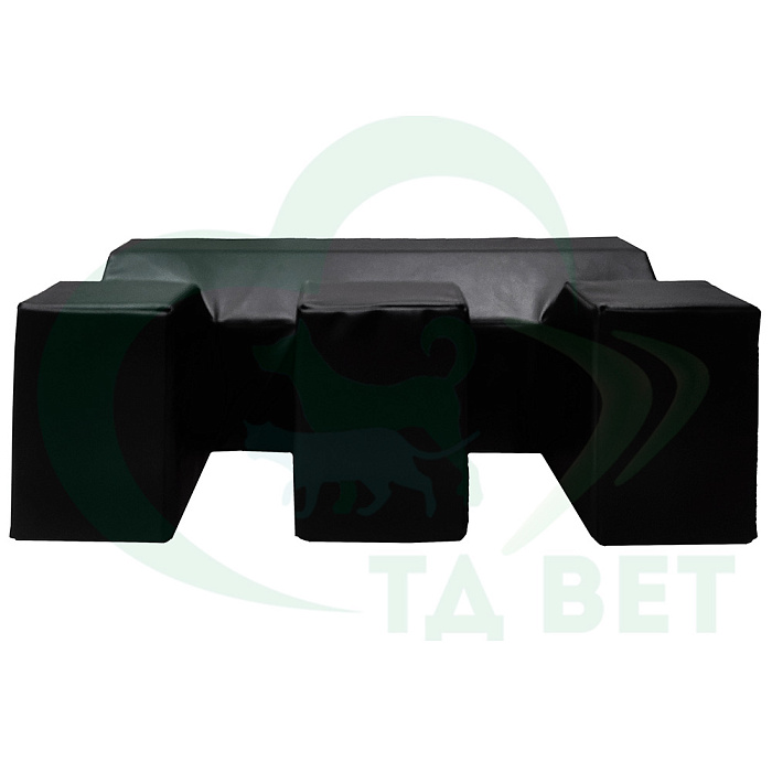 ТД ВЕТ Подушка для фиксации животных при кардио и узи-процедурах 900х450х300h мм (кож.зам. черный) с двумя вырезами