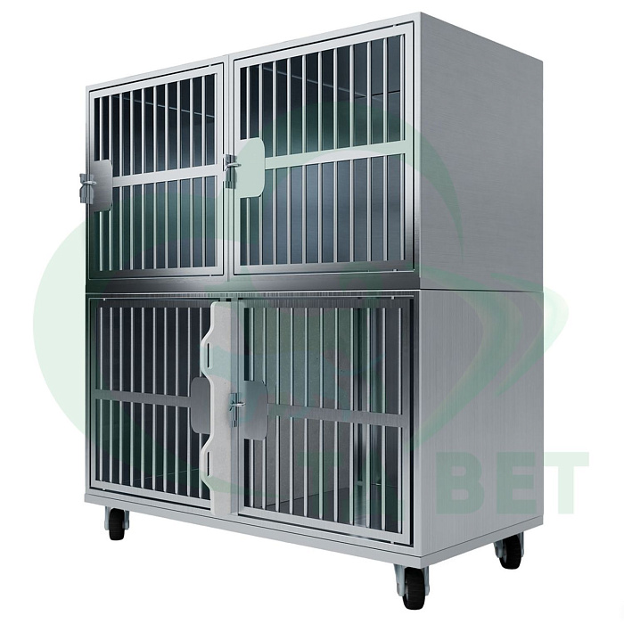 ТД ВЕТ Optima 4 Модуль на 4 клетки 1200х750(600)х1440(1540) мм с колесами