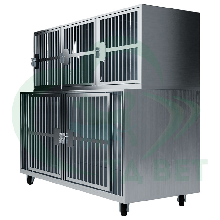 ТД ВЕТ Optima 5 Модуль на 5 клеток 1800х750(600)х1440(1540) мм с колесами.