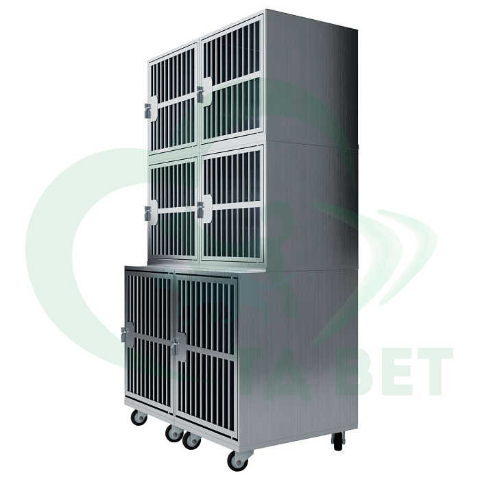 ТД ВЕТ Optima 6 Модуль на 6 клеток 1200х750(600)х2060(2160)  мм  с колесами