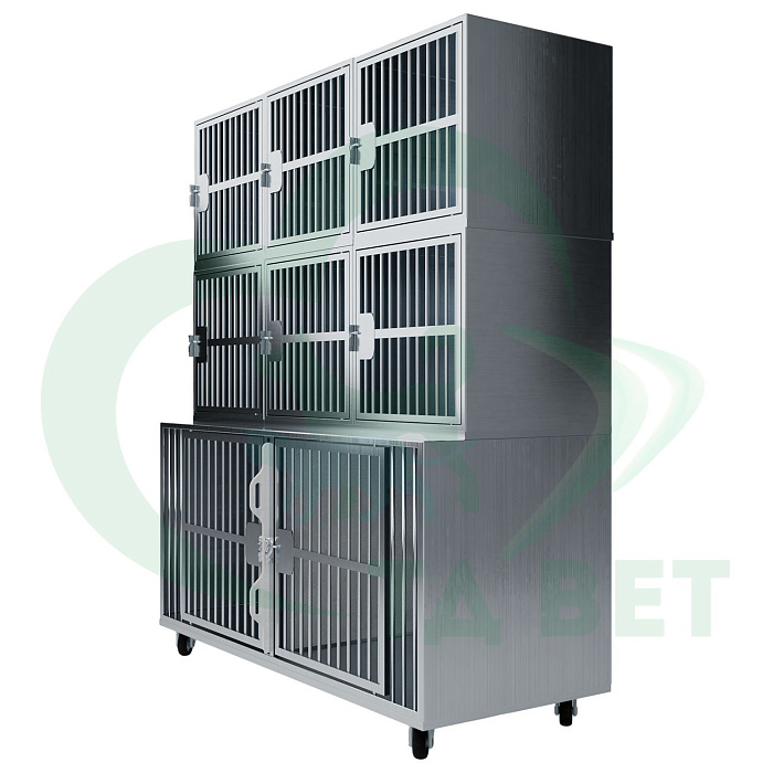 ТД ВЕТ Optima 8 Модуль на 8 клеток 1800х750(600)х2060(2160) мм с колесами