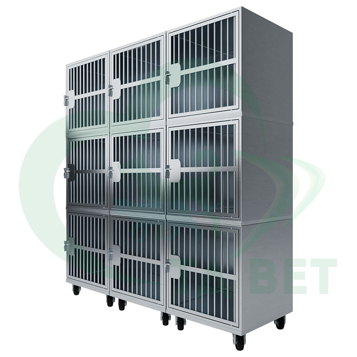 ТД ВЕТ Optima 9 Модуль на 9 клеток 1800х600х1860(1960) мм с колесами