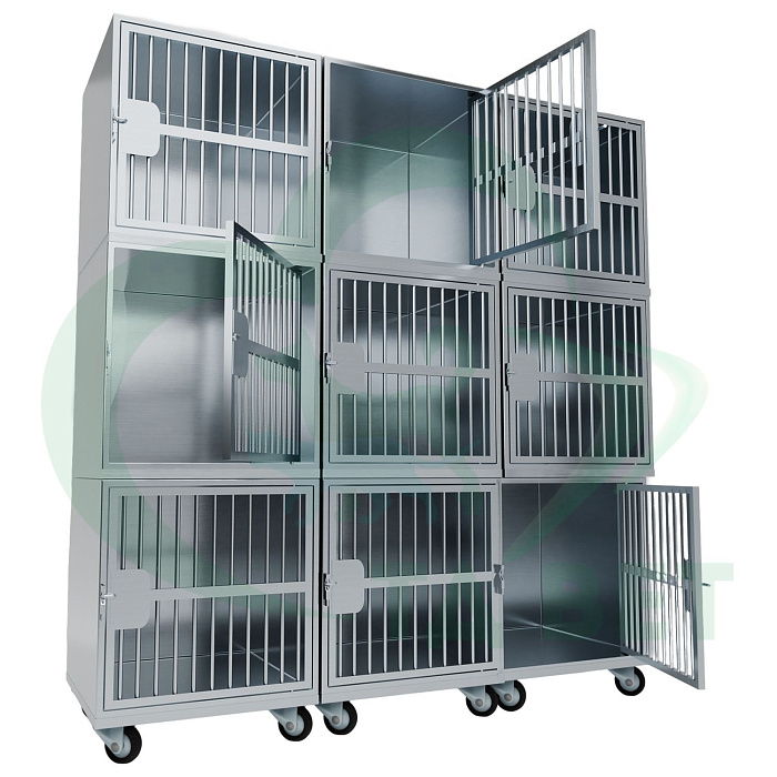 ТД ВЕТ Optima 9 Модуль на 9 клеток 1800х600х1860(1960) мм с колесами