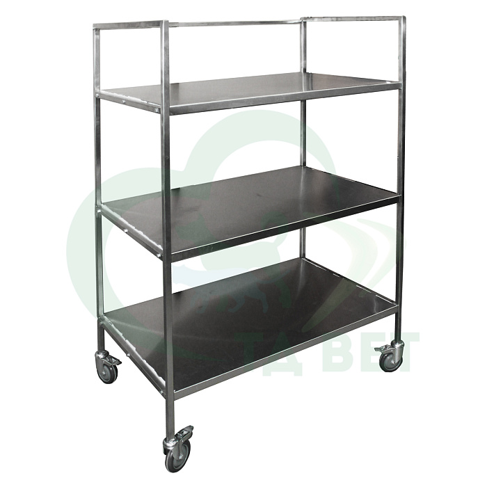 ТД ВЕТ Стеллаж для вивария, трехуровневый с клетками 990x650x1375(1500)h на колесах