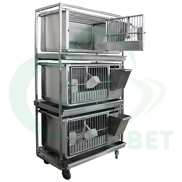 ТД ВЕТ Модуль клеток для лабораторных кроликов 950х500х1700(1860)h с колесами