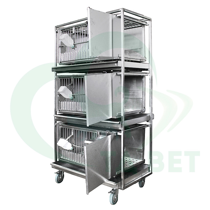 ТД ВЕТ Модуль клеток для лабораторных кроликов 950х500х1700(1860)h с колесами