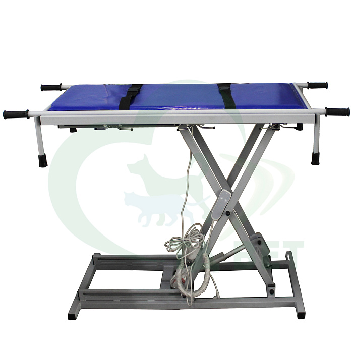 ТД ВЕТ Стол ветеринарный VETBOT-79 с носилками,1300x600x(330- 1050)h (каркас серый, пульт ручной)