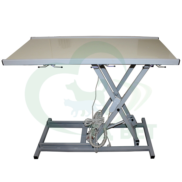 ТД ВЕТ Стол ветеринарный VETBOT-79 с носилками,1300x600x(330- 1050)h (каркас серый, пульт ручной)