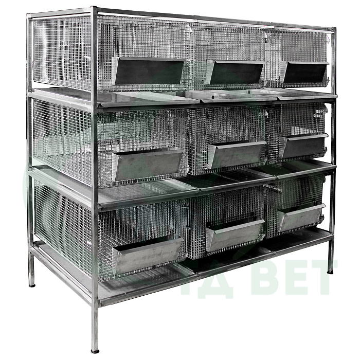ТД ВЕТ Стеллаж с клетками для цыплят 1600х700х1700h