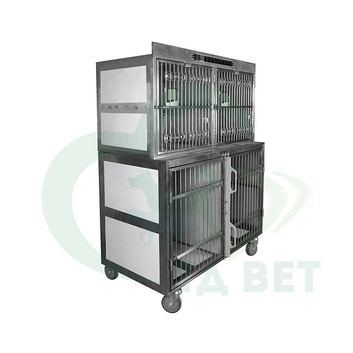 ТД ВЕТ Модуль клеток из нержавеющей стали, 2х ярусный  из 4 клеток 2/2, 1200х650(550)х1620(1780)h