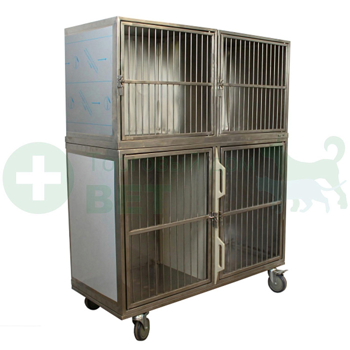 ТД ВЕТ Модуль клеток из нерж. стали, 2х ярусный из 4 клеток, 1200х520х1380(1540)h