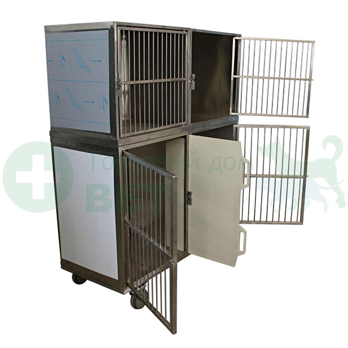 ТД ВЕТ Модуль клеток из нерж. стали, 2х ярусный из 4 клеток, 1200х520х1380(1540)h