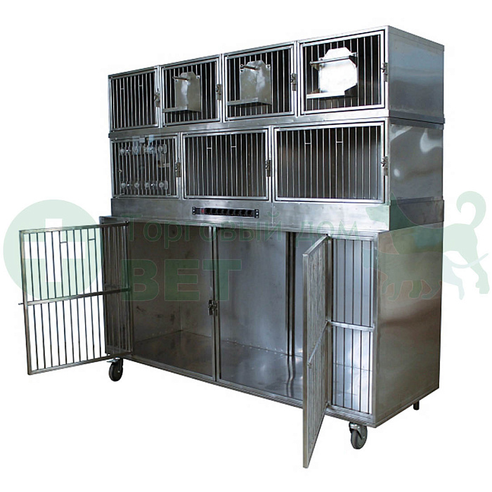 ТД ВЕТ  Модуль клеток из нерж. стали, 3х ярусный  из 9 клеток 2/3/4, 2000х700(600)х1800(1960h))