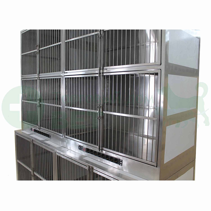 ТД ВЕТ Модуль клеток из нерж. стали, 3х ярусный из 6 клеток 2/2/2, 2000х700(600)2100-2120h