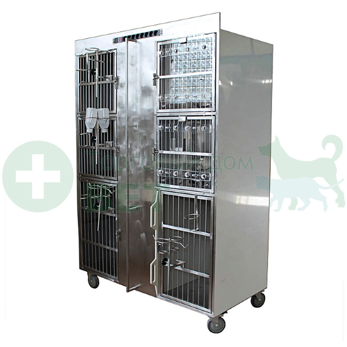 ТД ВЕТ Модуль клеток из нерж. стали, 3х ярусный  из 6 клеток 2/2/2, 1400х700х1800(1950)h