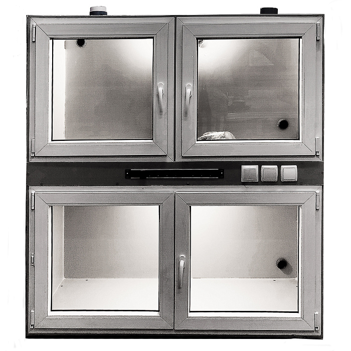 ТД ВЕТ Модуль клеток для инфекционного стационара,3 клетки, 1470х700х1650(1810 с колесами)h