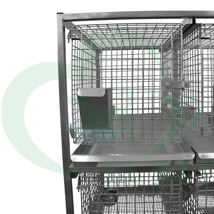 ТД ВЕТ Стеллаж с 15 подвесными клетками для лаб.кроликов 2000х500(650)х1720h