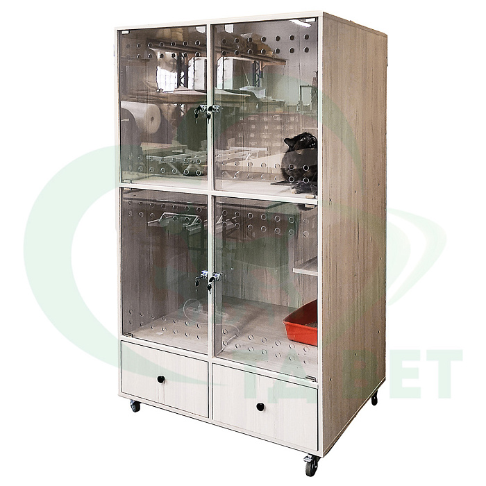 ТД ВЕТ Бокс для Зоогостиниц для кошек из ЛДСП, 1000х750х1750(1850)h