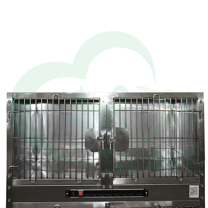 ТД ВЕТ Модуль клеток из нерж. стали, 2х ярусный из 4 клеток 1200х520х1456(1600)h с колесами