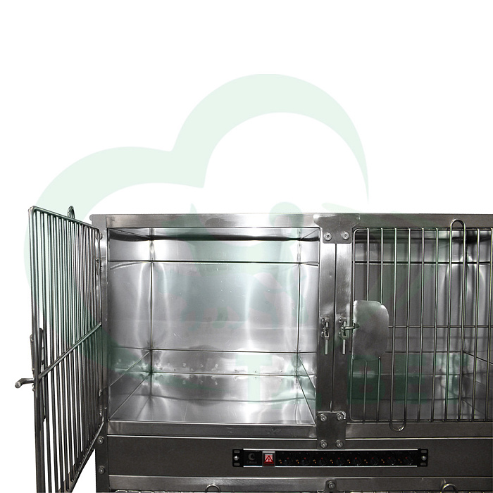 ТД ВЕТ Модуль клеток из нерж. стали, 2х ярусный из 4 клеток 1200х520х1456(1600)h с колесами