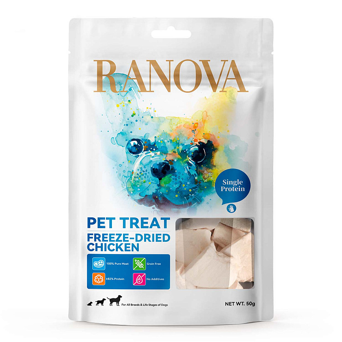 Лакомство Ranova для собак сублимированное Курица, 50 г
