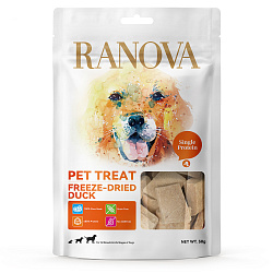 Лакомство Ranova для собак сублимированное Утка, 50 г