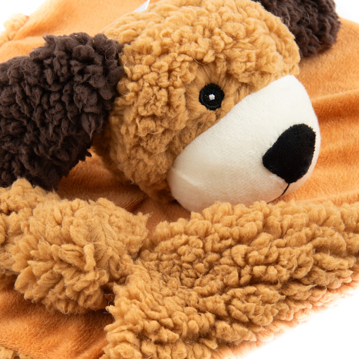 Игрушка AROMADOG Rescue для собак Собачка-плед 30 см с пищалкой, рыжая