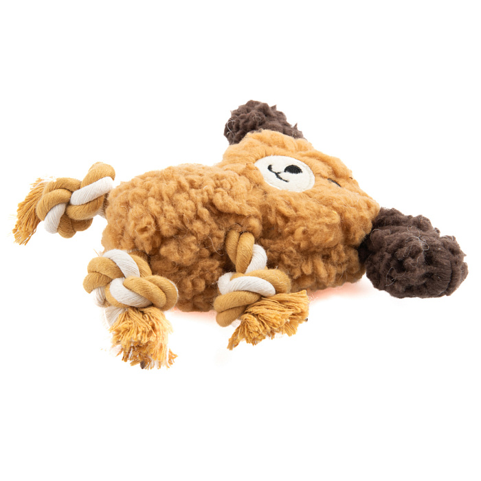 Игрушка AROMADOG Rescue для собак Собачка с канатами 15 см с пищалкой, рыжий