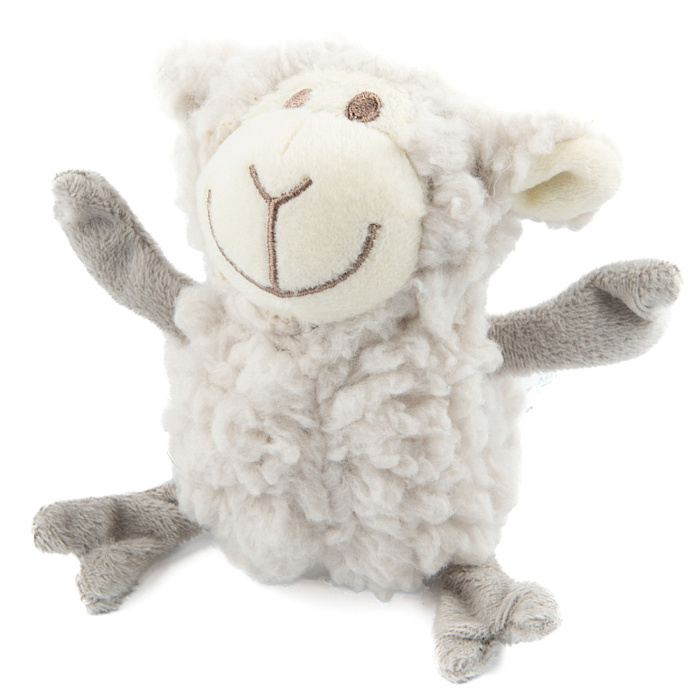 Игрушка AROMADOG Senior для собак Овечка кругляш 14 см с пищалкой, серый