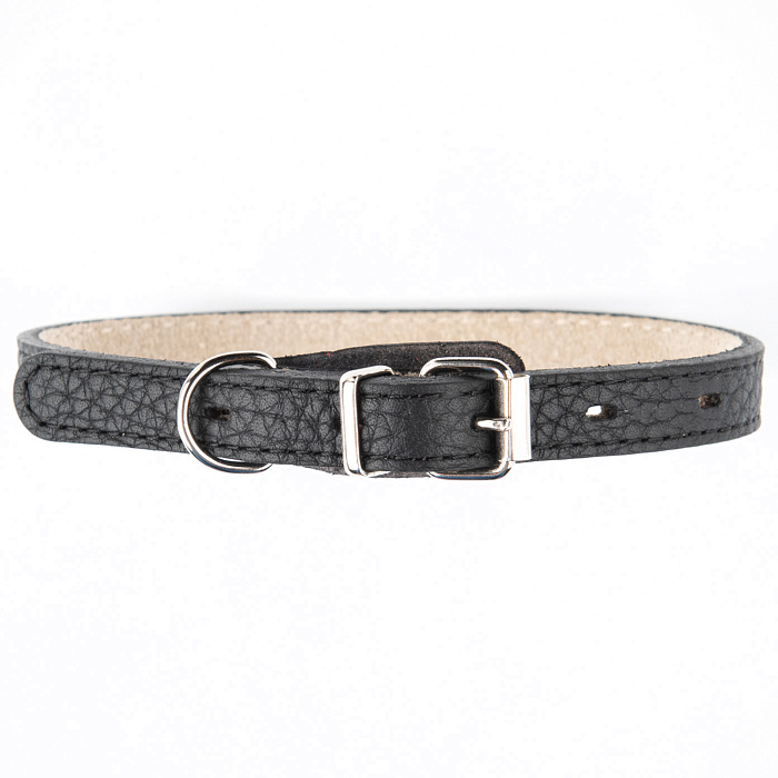 Ошейник Mr.Kranch для собак из натуральной кожи прямой 48-60см чёрный СКИДКА 50%