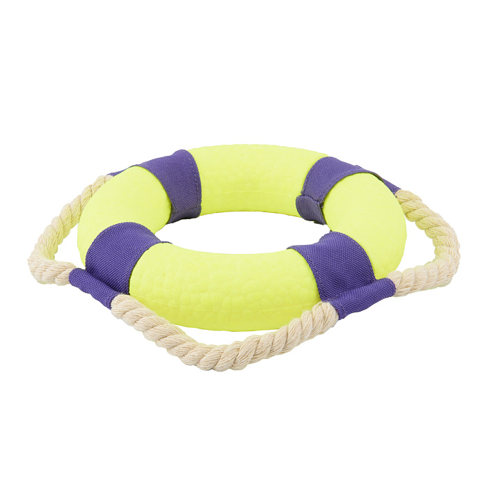 Игрушка Mr.Kranch для собак Кольцо с канатом диаметр 14 см неоновая желтая