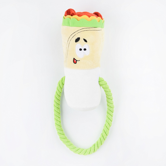 Игрушка Mr.Kranch для собак Шаурма плюшевая с канатиком и пищалкой 21 см СКИДКА 40%