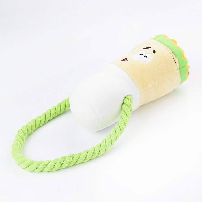 Игрушка Mr.Kranch для собак Шаурма плюшевая с канатиком и пищалкой 21 см СКИДКА 40%