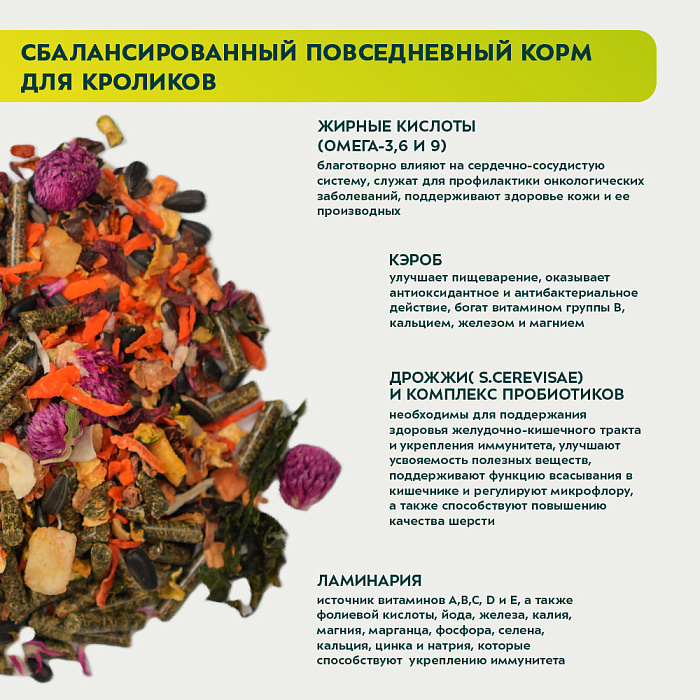 Корм Bambini Pets для кроликов, 800 г