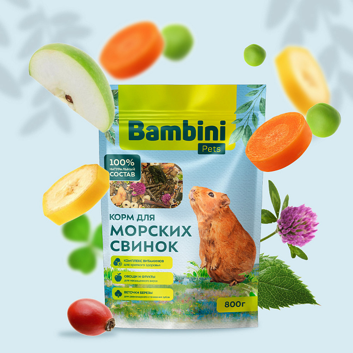 Корм Bambini Pets для морских свинок, 800 г