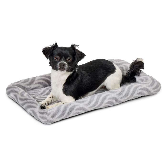 Лежанка MidWest Deluxe Wave Bed для собак и кошек меховая 51х31,5х6,5 см, серая