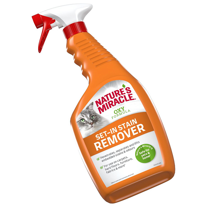 Уничтожитель пятен и запахов Nature's Miracle для кошек Окси-формула, спрей 709 мл
