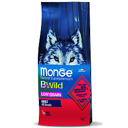 Сухой корм Monge Dog BWild LOW GRAIN для взрослых собак, низкозерновой, из мяса оленя 12 кг