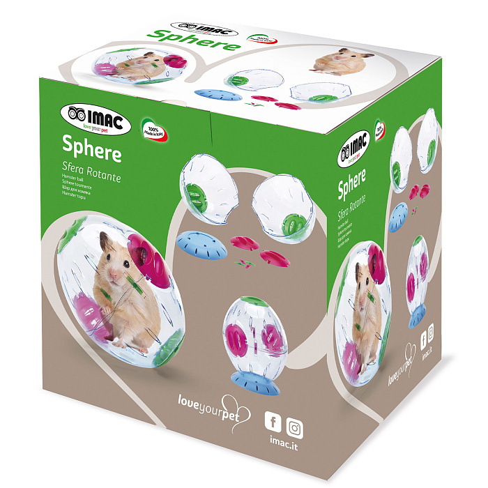 IMAC беговой шар для грызунов SPHERE диаметр 19 см, прозрачный СКИДКА 20%
