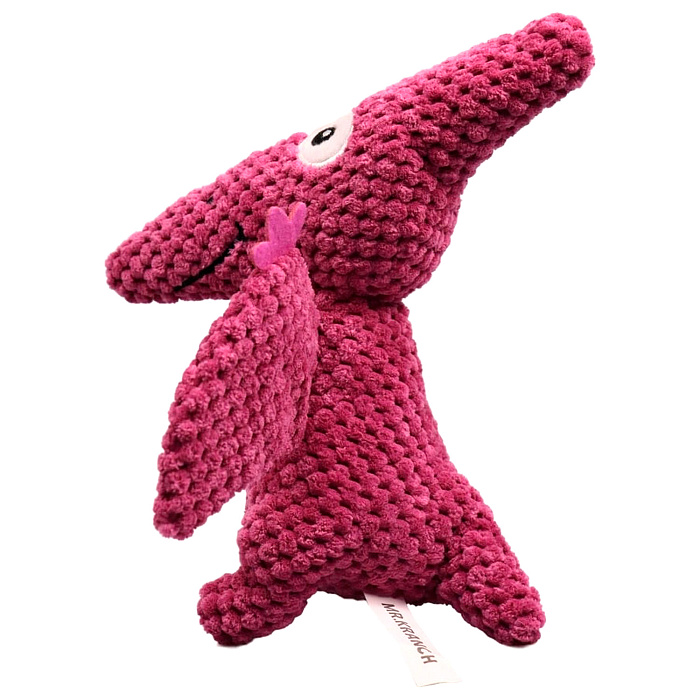 Игрушка Mr.Kranch для собак Птерозавр плюшевая с пищалкой 23 см бордовая