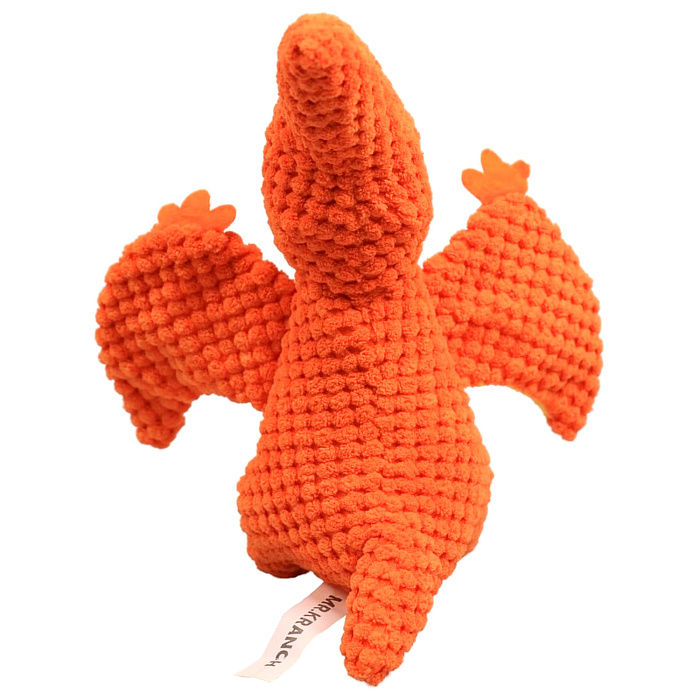 Игрушка Mr.Kranch для собак Птерозавр плюшевая с пищалкой 23 см оранжевая