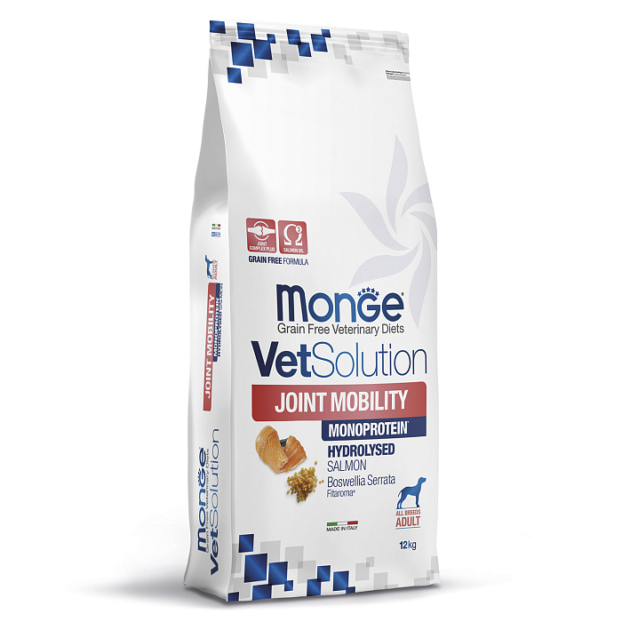 Диетический корм Monge VetSolution Dog Joint Mobility Джоинт Мобилити для собак и щенков при заболеваниях суставов 12 кг