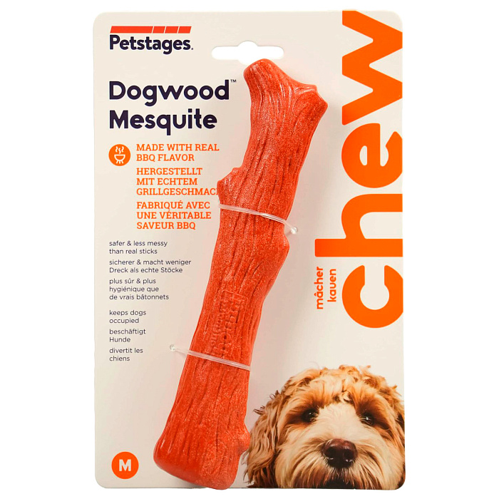 Petstages игрушка для собак Mesquite Dogwood с ароматом барбекю 18 см средняя