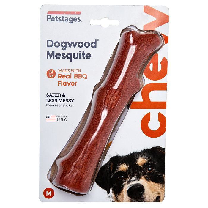 Petstages игрушка для собак Mesquite Dogwood с ароматом барбекю 18 см средняя