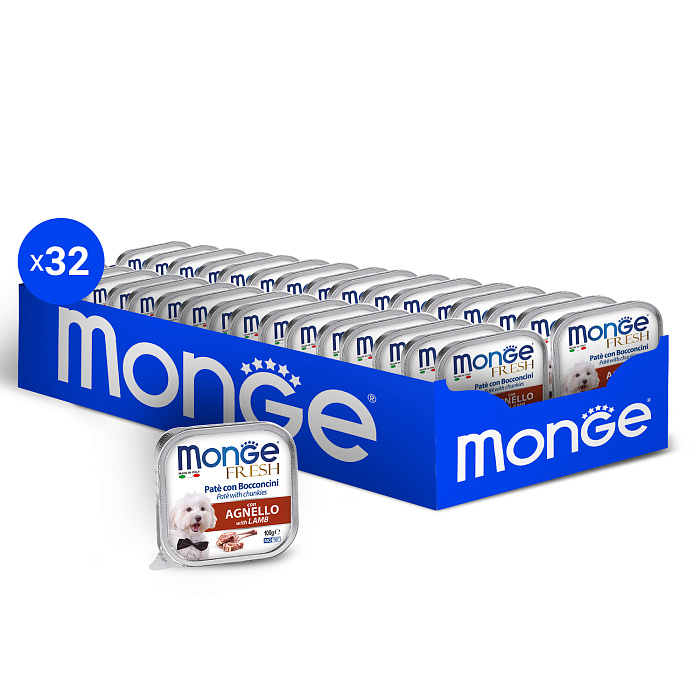 Влажный корм Monge Dog Fresh для собак, с ягненком, консервы 100 г