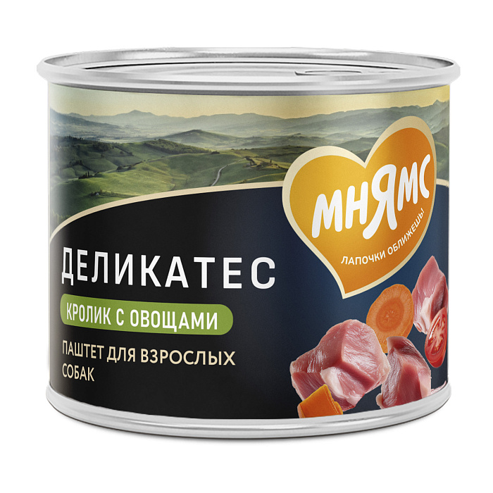 Влажный корм Мнямс Деликатес Паштет из кролика с овощами для собак всех пород "Касуэла по-мадридски" 200 г