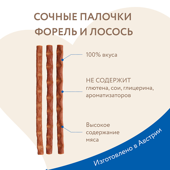 Лакомство Мнямс лакомые палочки для кошек с форелью и лососем 10х5 г