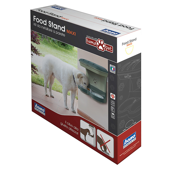 BAMA PET миска для собак настенная двойная MAXI 2200 мл 50х29х52h см, бежевая СКИДКА 50%