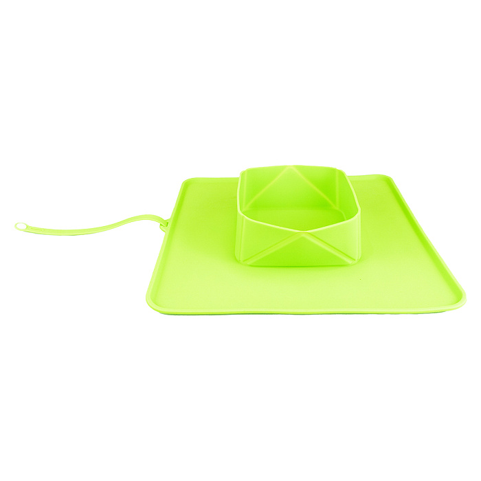 Миска SuperDesign дорожная, силиконовая, зеленая СКИДКА 50%